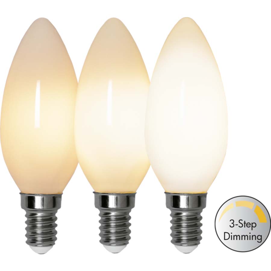LED-lampa E14 C35 Opaque Filament RA90 klickdimring (34 Watt)