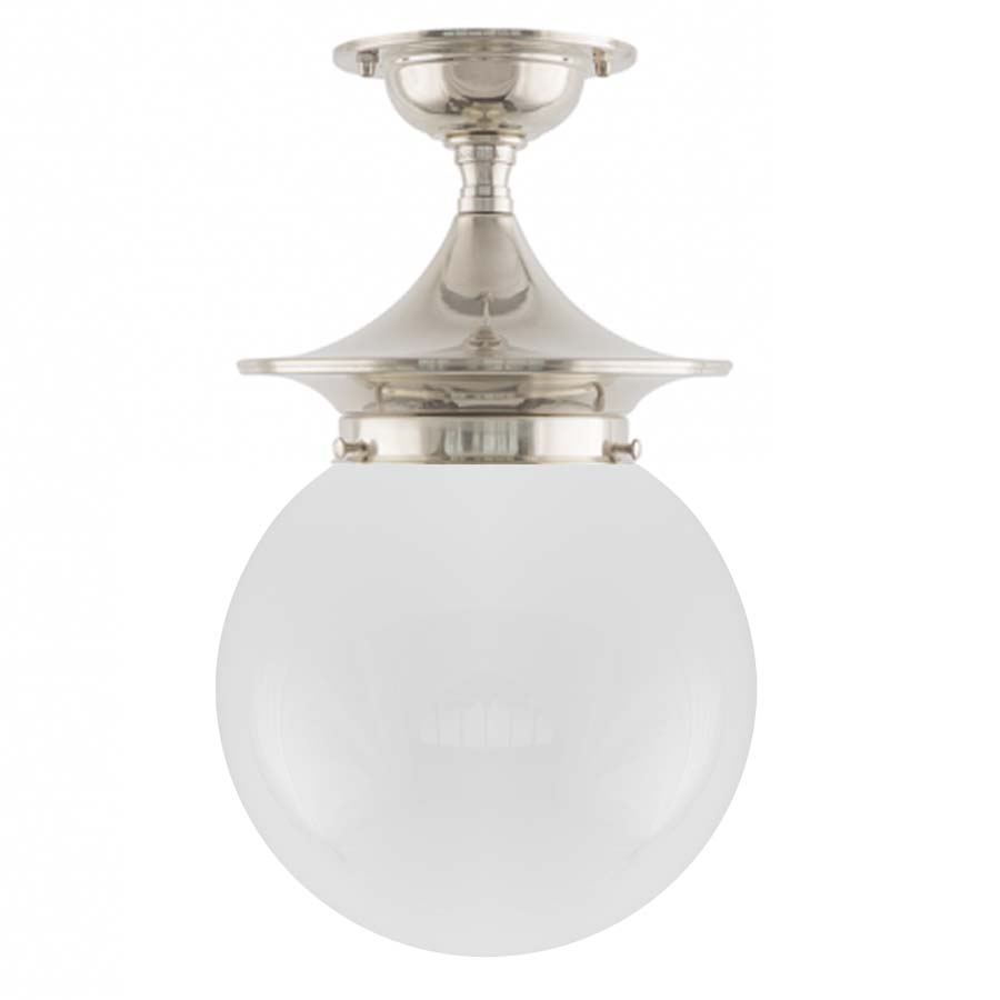 Dahlberg 100 förnicklad med vit glob (badrumslampa) - Klicka på bilden för att stänga