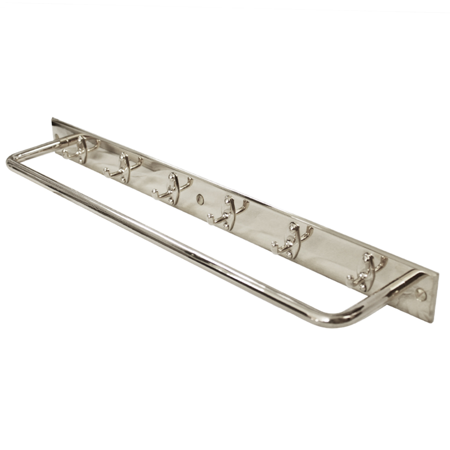 Relingen Lilla Torget med sex krokar i förnicklat (bild för) Relingen Lilla Torget med sex krokar i förnicklat