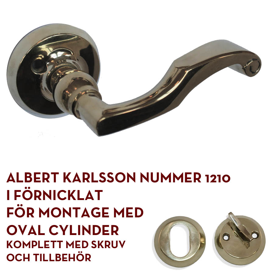 Albert Karlsson nummer 1210 förnicklat (ytterdörrshandtag)