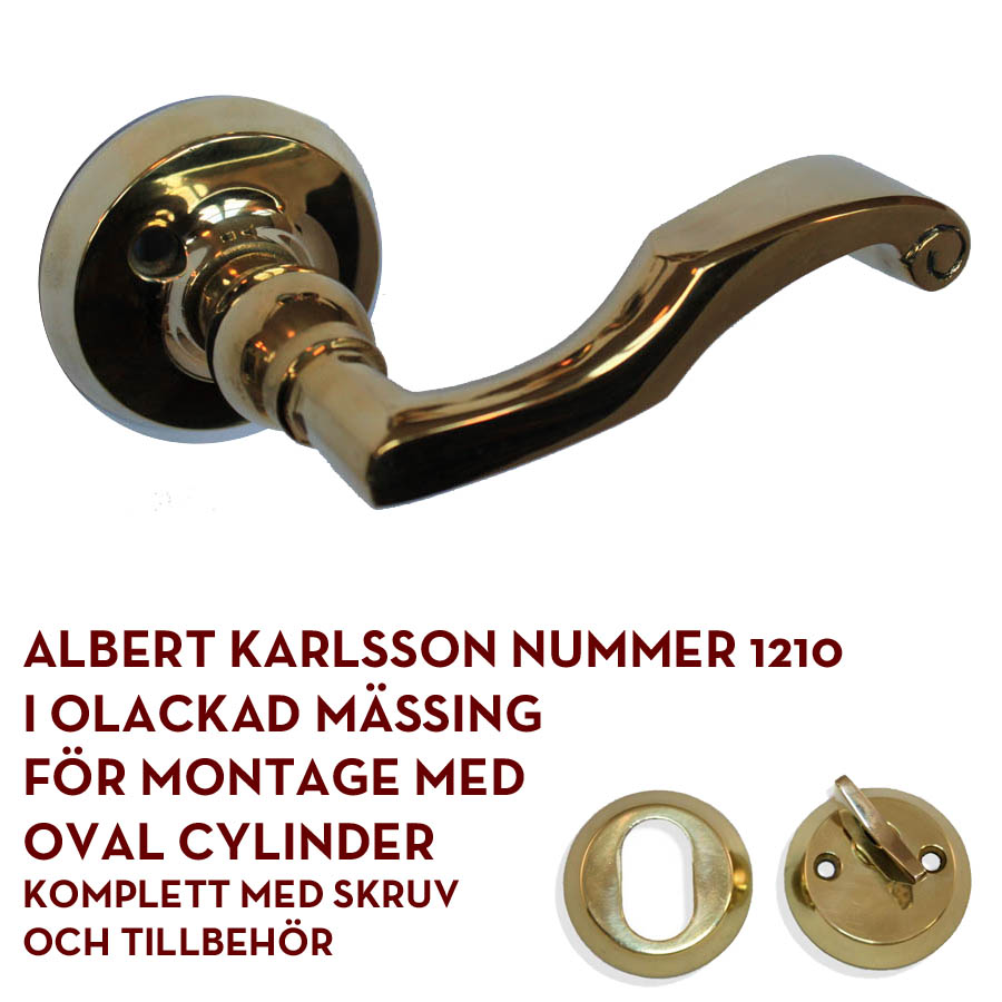 Albert Karlsson nummer 1210 mässing (ytterdörrshandtag)
