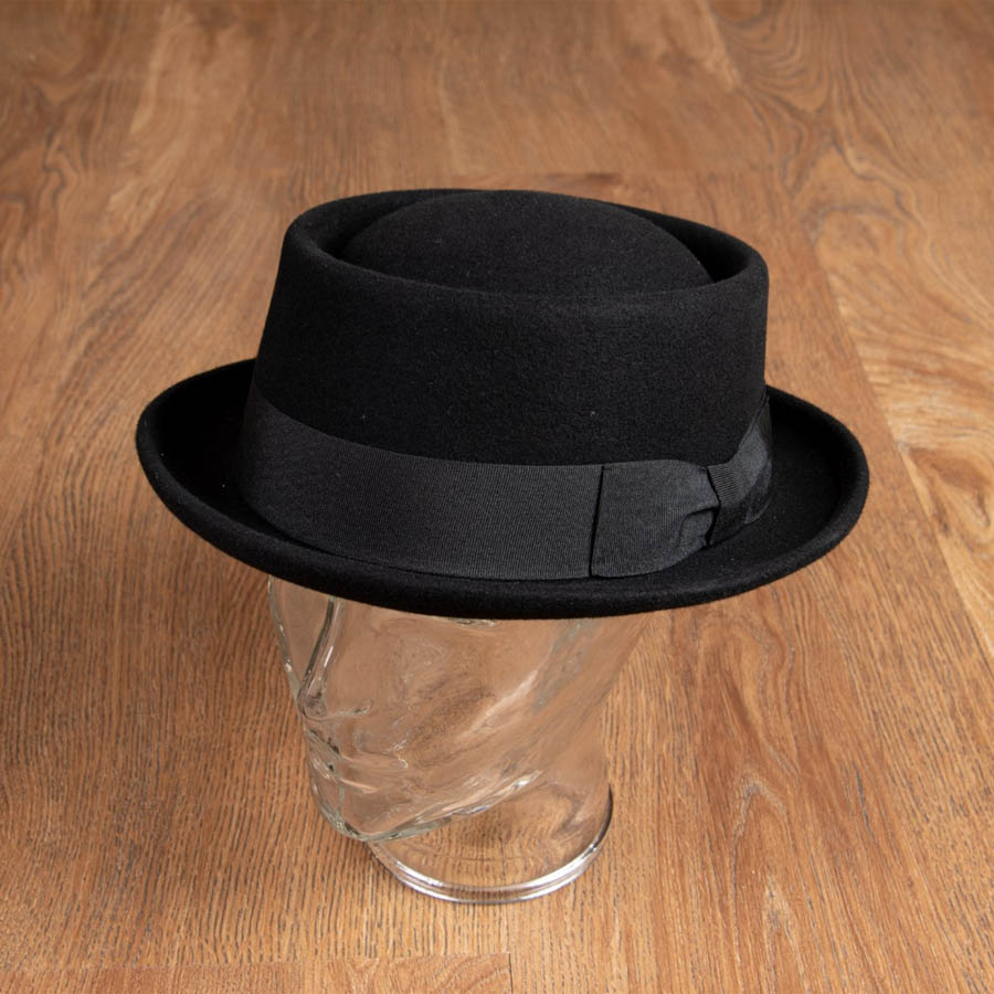 1937 Hobbs Hat (svart Pork Pie-hatt från Pike Brothers)
