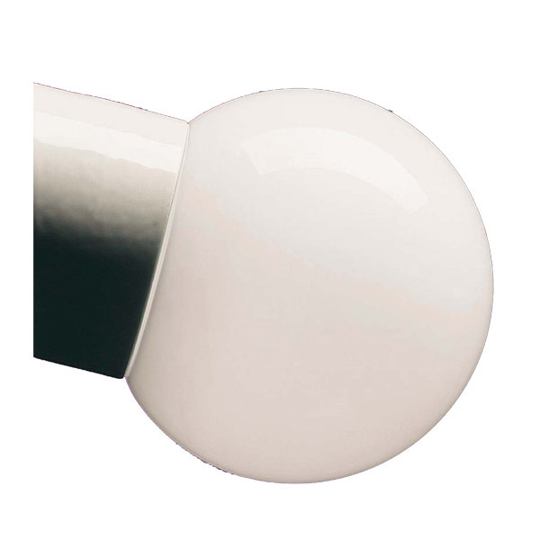 Porslinslampa med kupa och sned sockel (IP20) vit